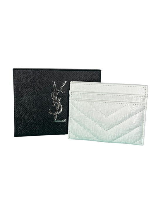 YSL card holder pearl