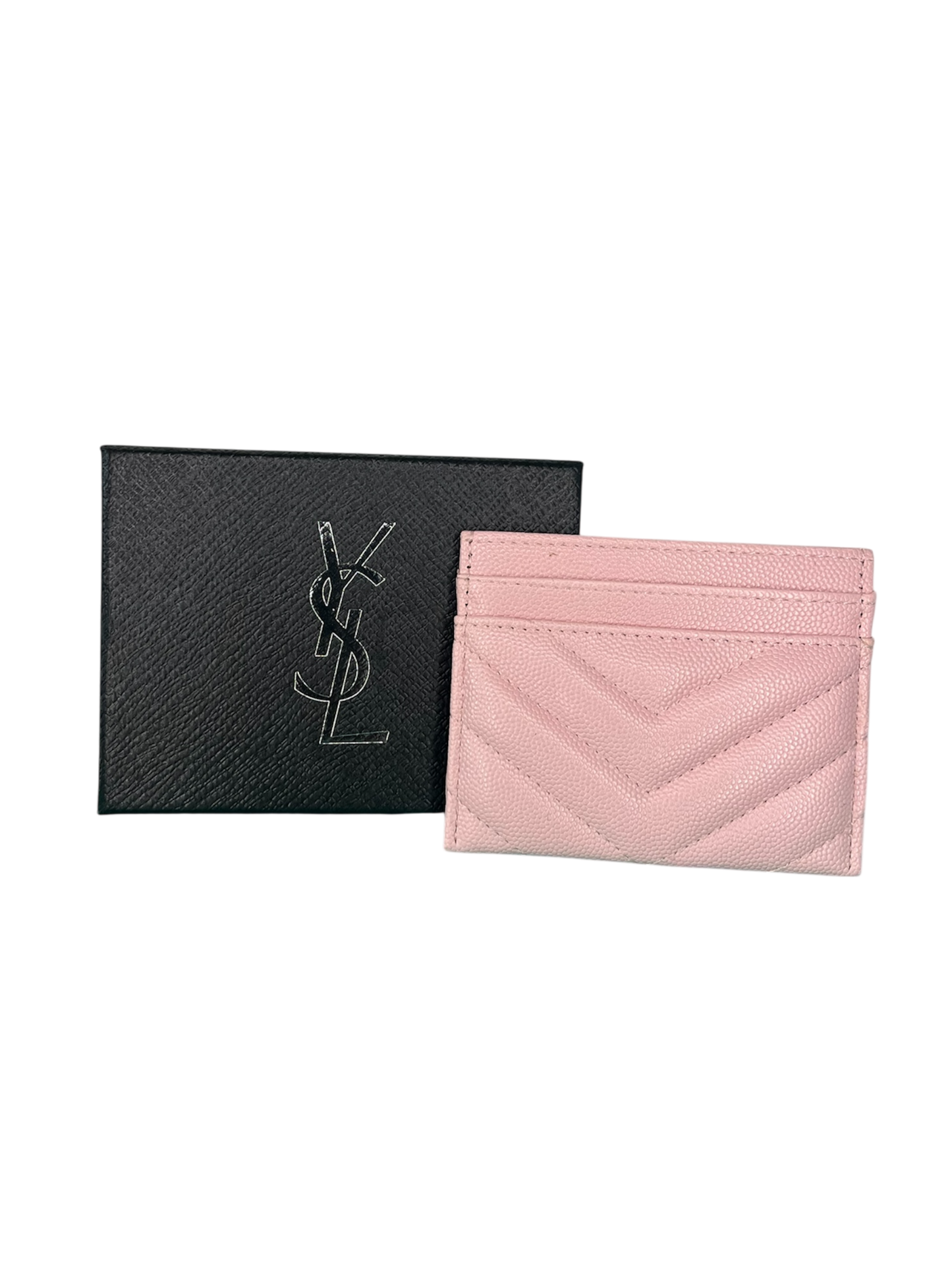 YSL card holder pink