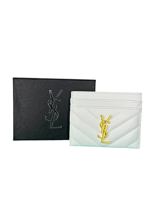 YSL card holder pearl