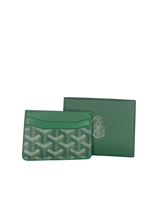 Goyard card holder green