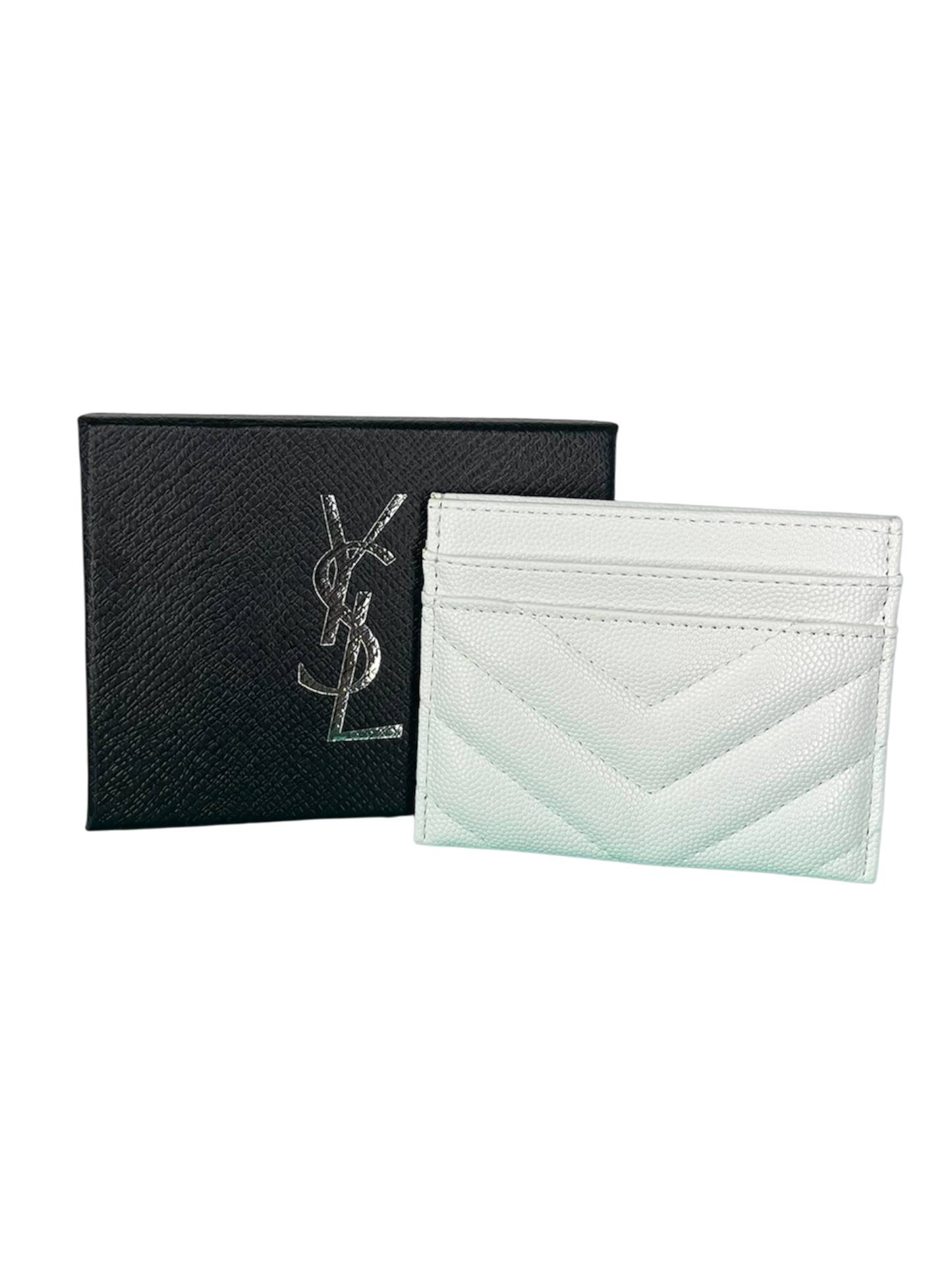 YSL card holder pearl