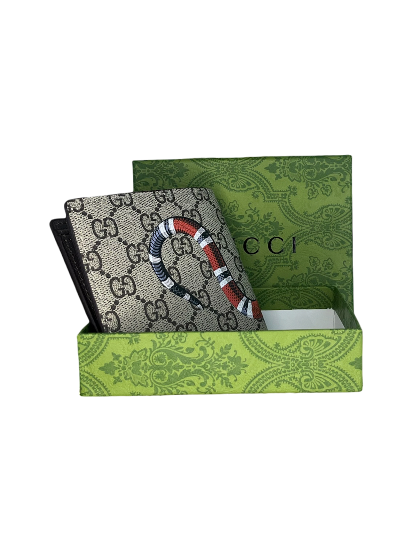 Gucci white snake wallet